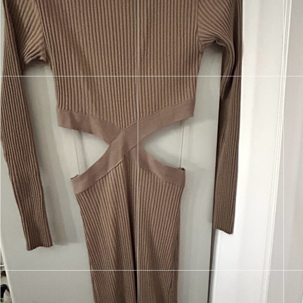 π Zara Taupe Ribbed Dress - Picture 4 of 5